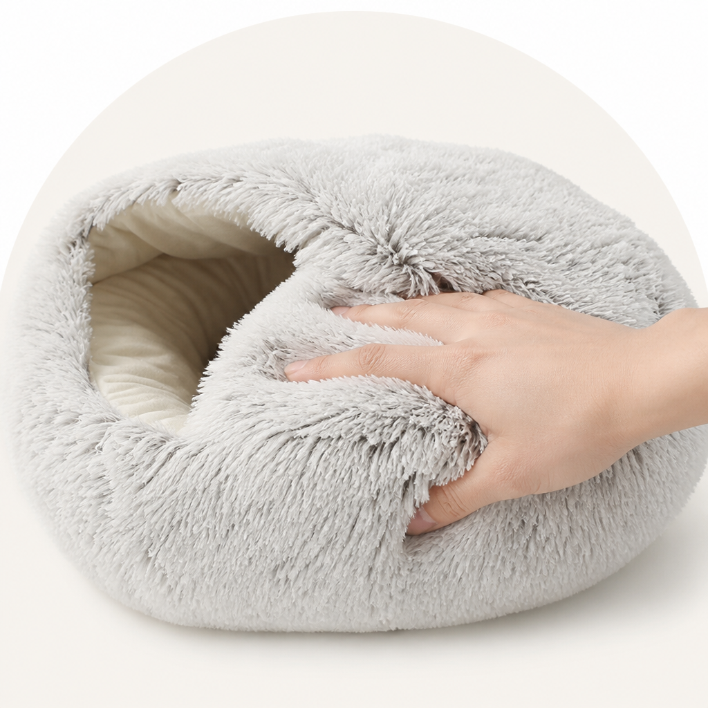 Petmarlow Self-Warming Plush & Convertible Round Nest Bed (40cm) – view 10
