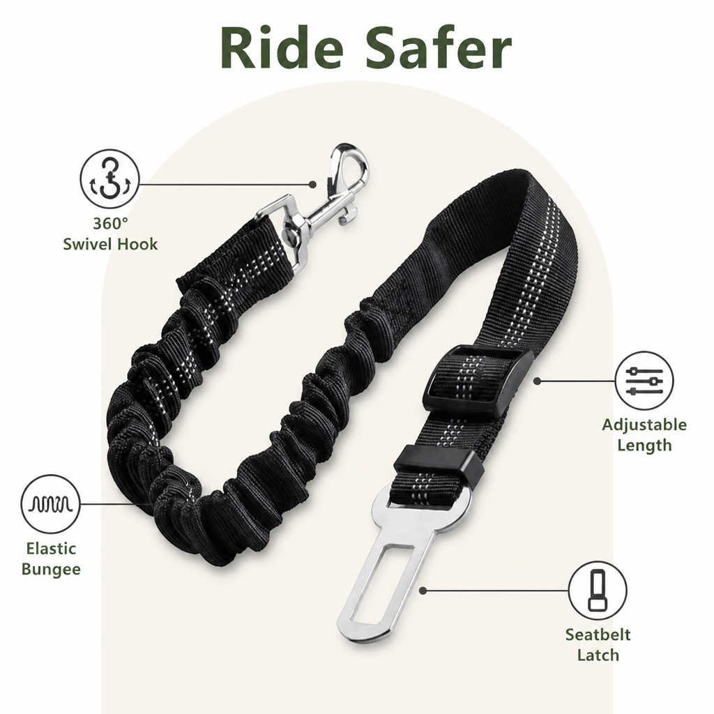 Petmarlow Shock Absorbing Adjustable Seat Belt Tether – view 11