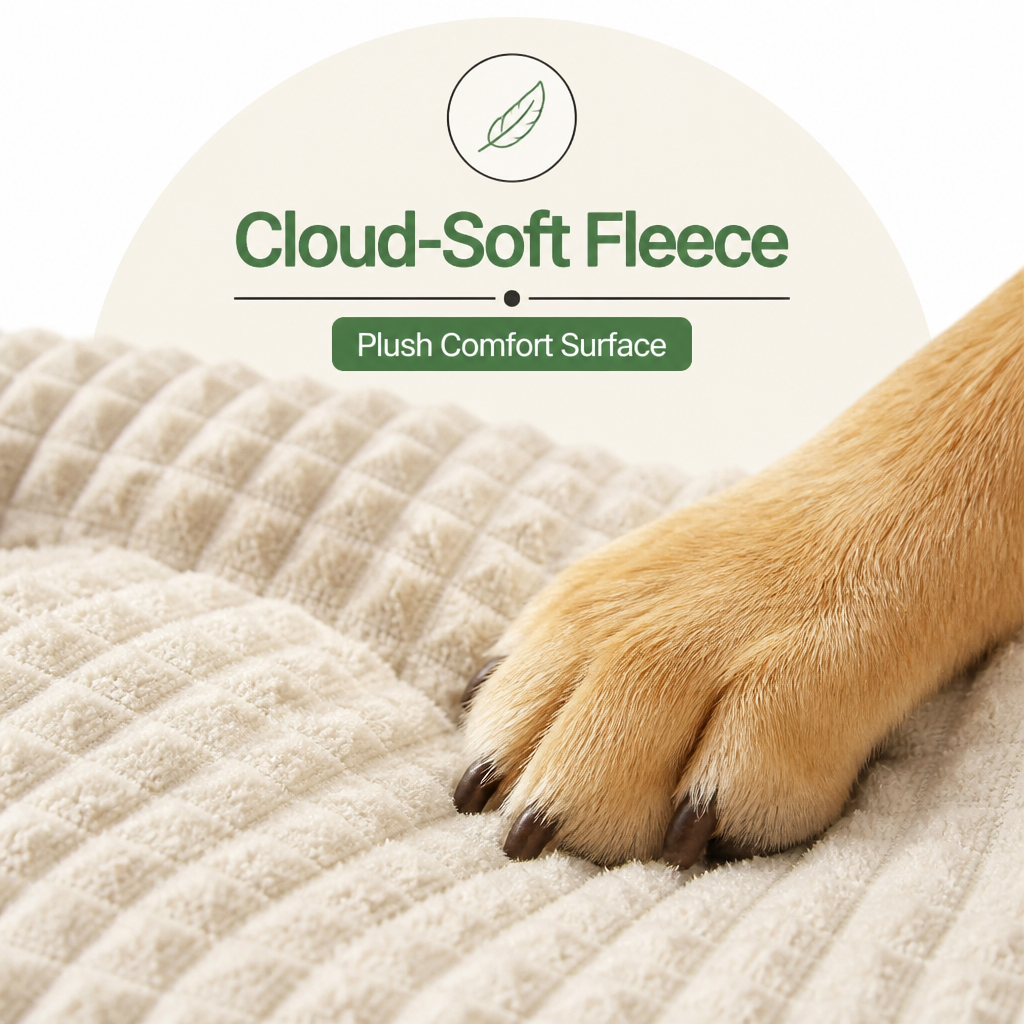 Petmarlow Soft Fleece & Washable Dog Bed (Removable Cover) – view 9