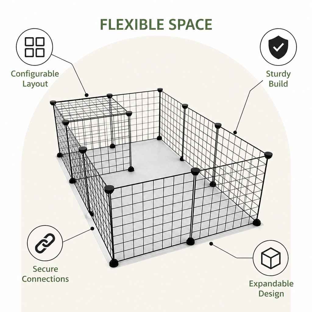 Petmarlow Stackable & Expandable Metal Mesh Pet Fence Panels (DIY Kit) – view 7