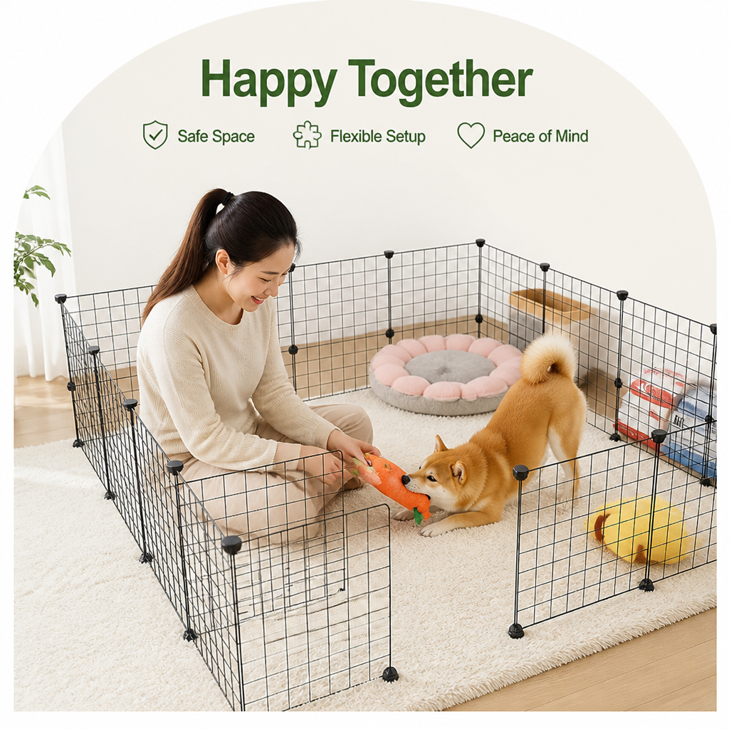 Petmarlow Stackable & Expandable Metal Mesh Pet Fence Panels (DIY Kit) – view 10
