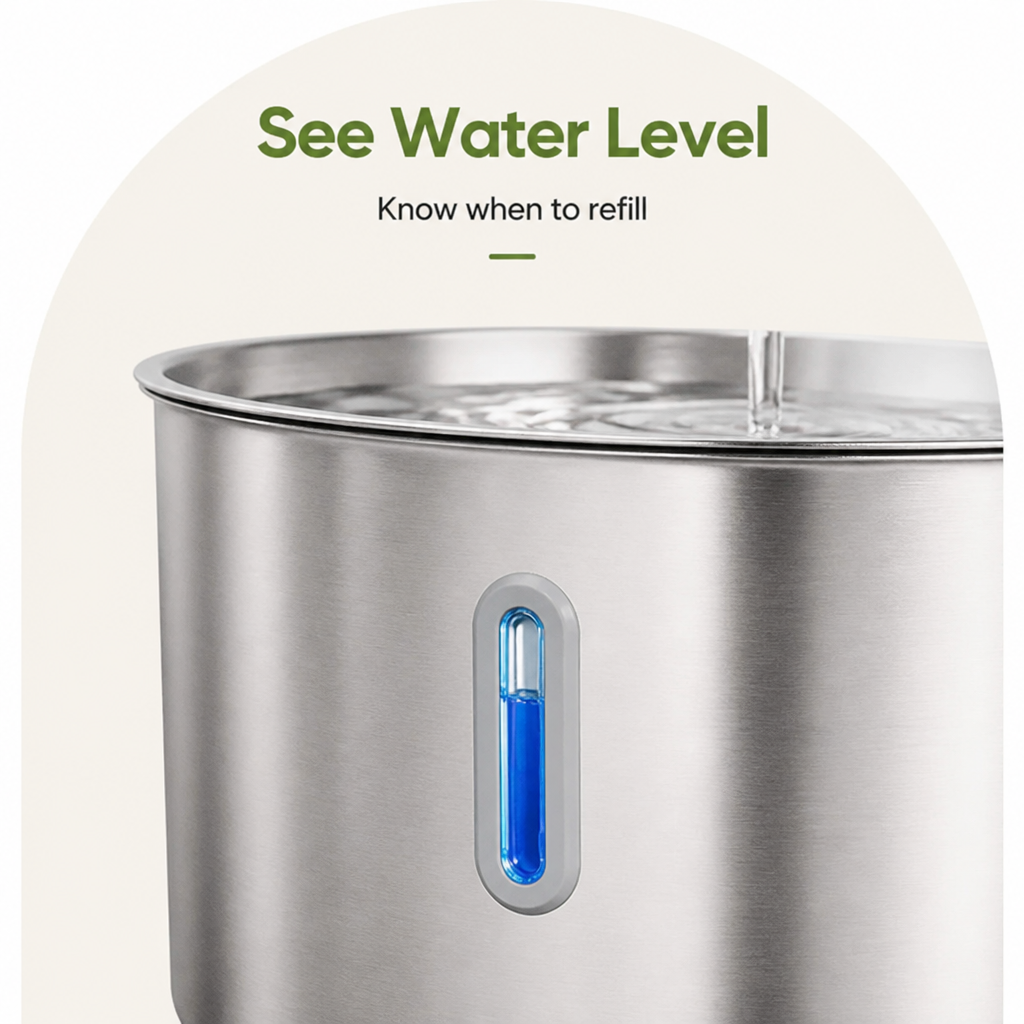 Petmarlow Stainless Steel Sensor-Activated & Wireless Rechargeable Pet Fountain – view 7