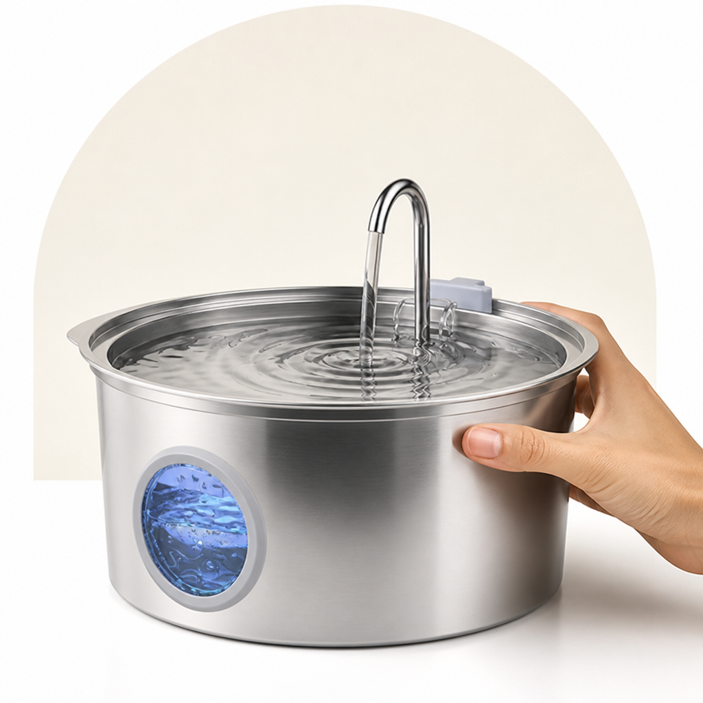 DogBedHouse Stainless Steel & Ultra-Quiet Large-Capacity Dog Water Fountain – view 8