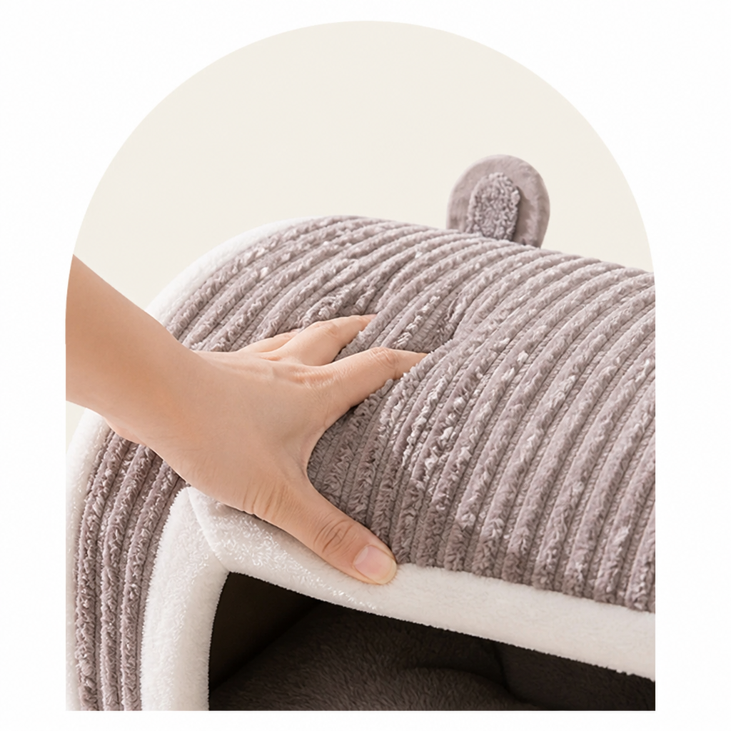 Petmarlow Thermal Plush Cotton Enclosed Dog Bed – view 8