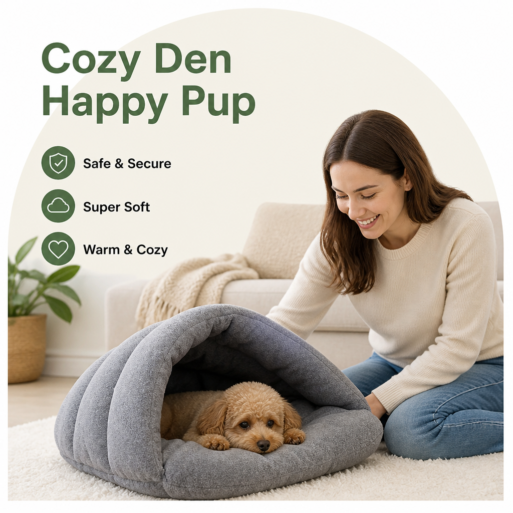 Petmarlow Thick Fleece & Calming Cave Bed – view 11