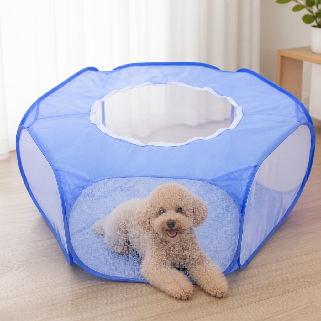 Petmarlow Transparent Foldable Pet Playpen (Chemical-Free Cotton) – view 14