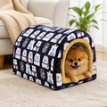 DogBedHouse Warm & Washable Plush Cave Dog Bed – 1 / S - 13.8 × 10.6 × 9.8 in