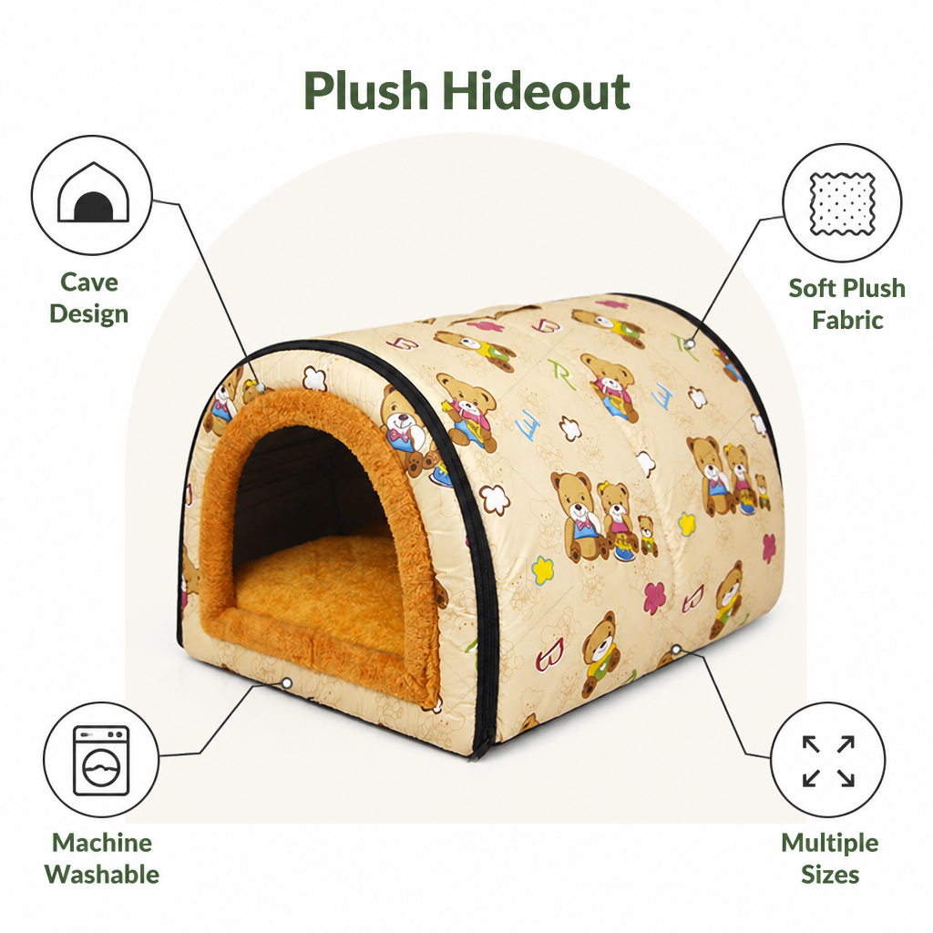 DogBedHouse Warm & Washable Plush Cave Dog Bed – view 13