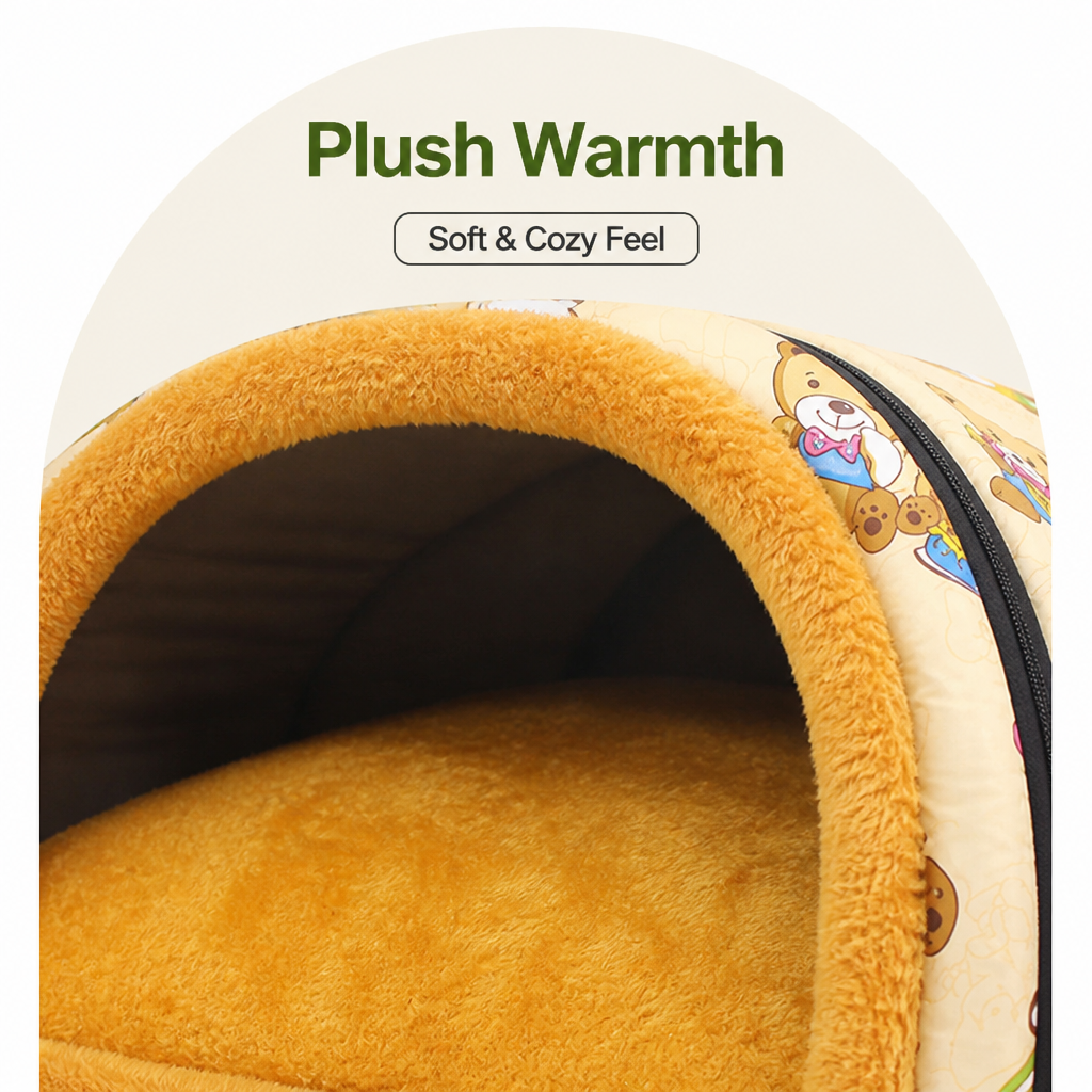 DogBedHouse Warm & Washable Plush Cave Dog Bed – view 14