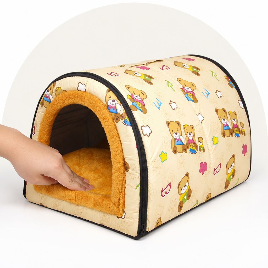 DogBedHouse Warm & Washable Plush Cave Dog Bed – view 17