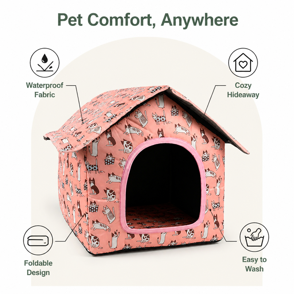 Petmarlow Waterproof Foldable & Washable Small Pet House – view 7