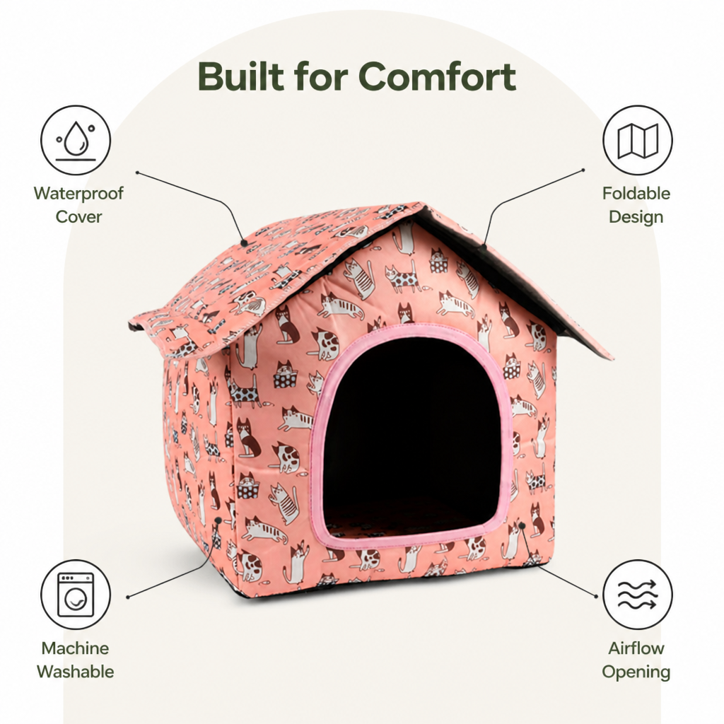 Petmarlow Waterproof & Washable Foldable Pet House – view 7