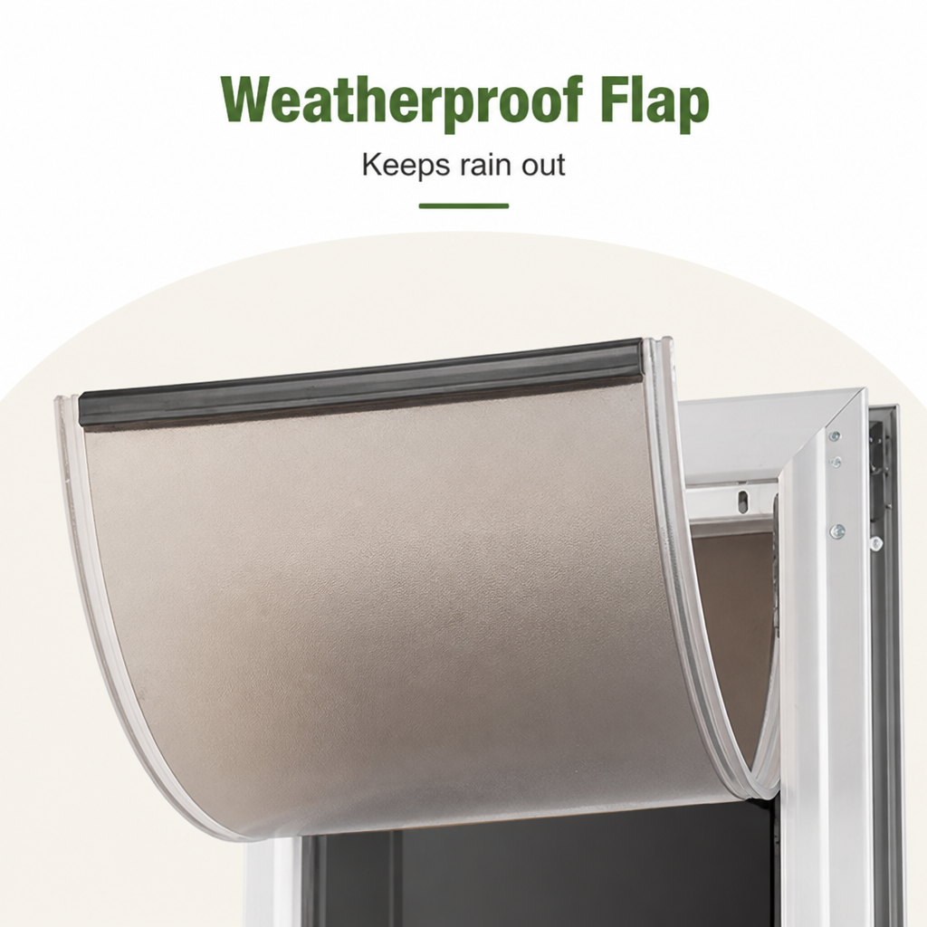 Petmarlow Weatherproof Aluminum Frame & Magnetic Seal Pet Door (Locking Panel) – view 7
