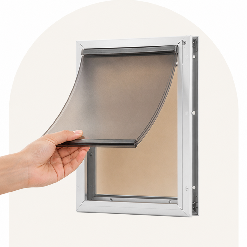 Petmarlow Weatherproof Aluminum Frame & Magnetic Seal Pet Door (Locking Panel) – view 10