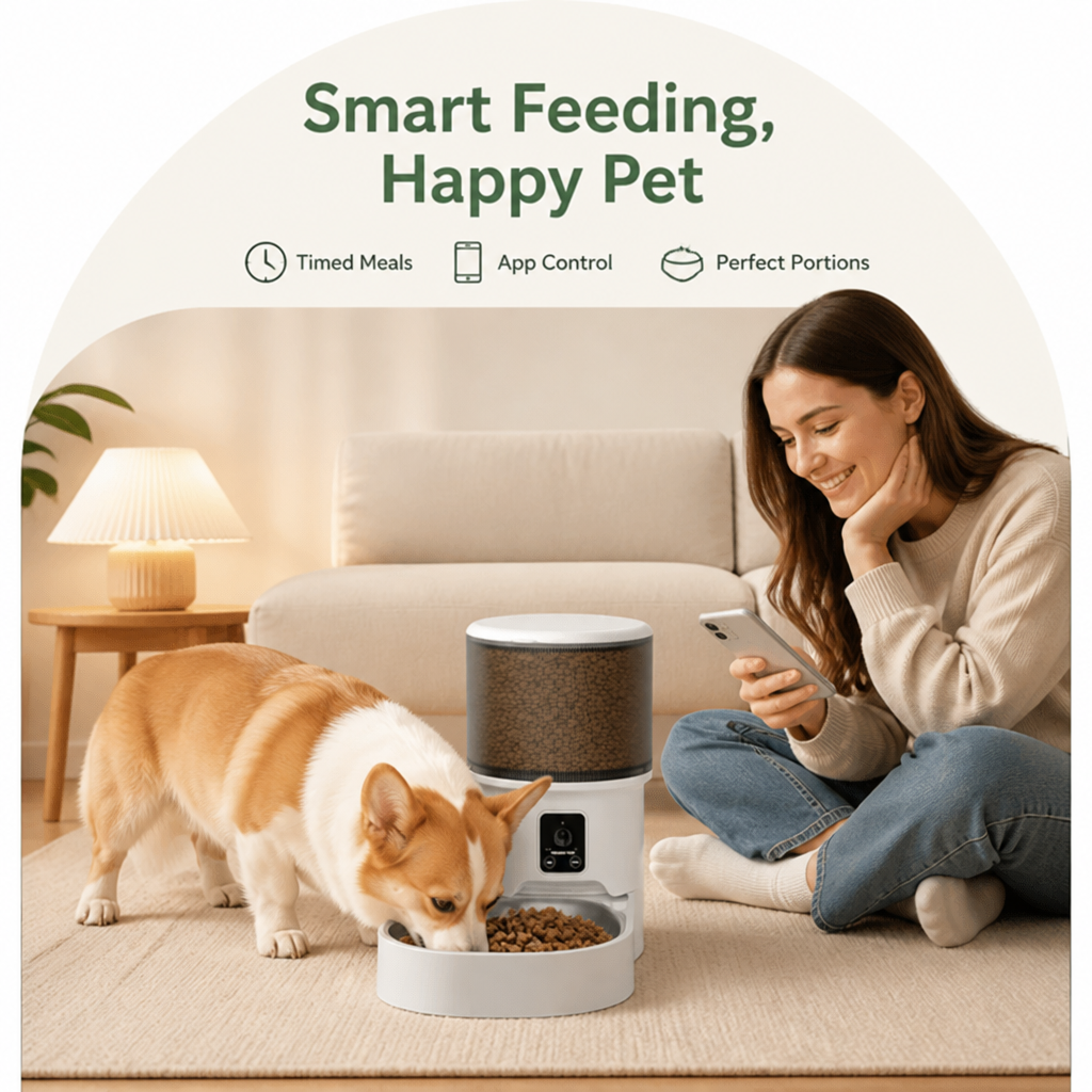 Petmarlow WiFi App-Controlled & Portion Control Pet Feeder (4L Hopper) – view 8