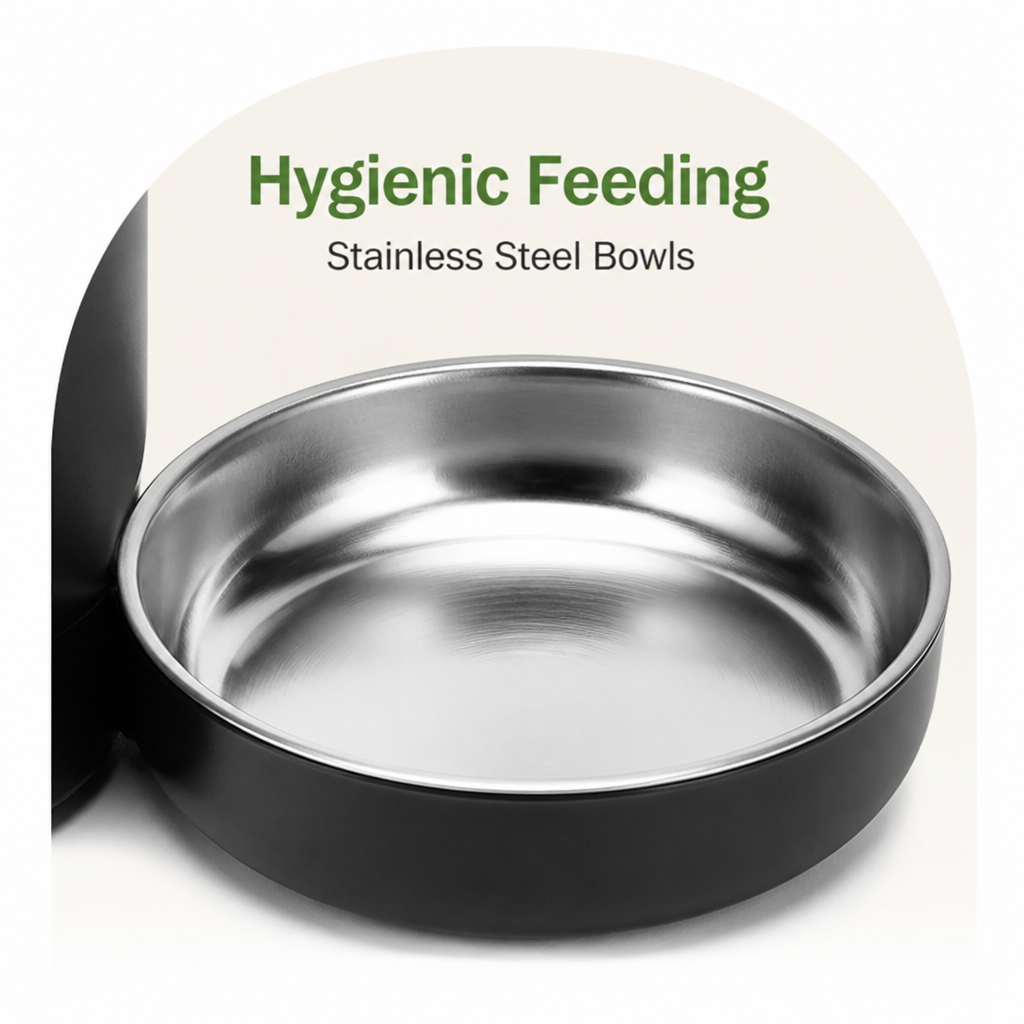 Petmarlow WiFi & Button Programmable Pet Feeder (4L, Stainless Bowls) – view 7