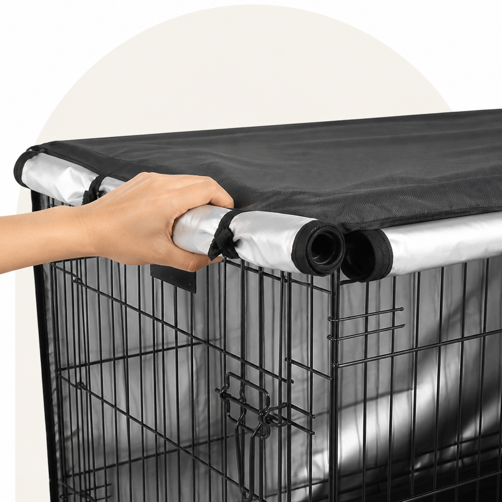 Petmarlow Windproof Oxford & Two-Zip Doors Dog Crate Cover – view 7