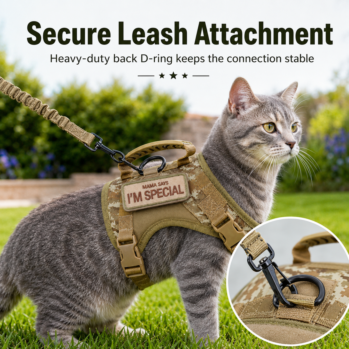 Escape-Resistant Adjustable Breathable Mesh Cat Harness (Vest-Style) – view 12