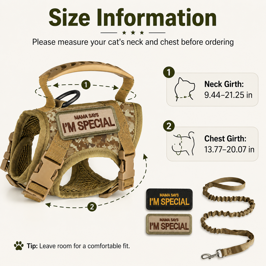 Escape-Resistant Adjustable Breathable Mesh Cat Harness (Vest-Style) – view 7