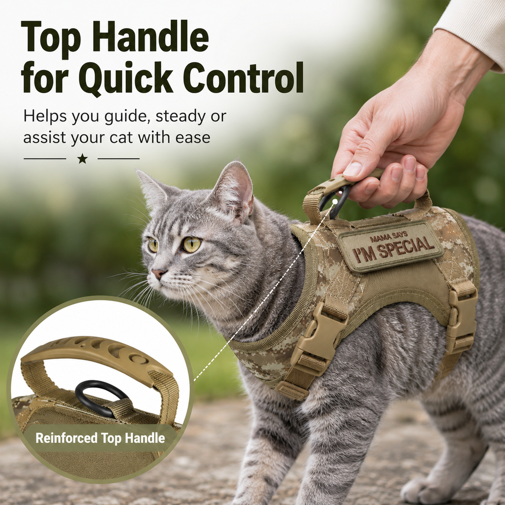 Escape-Resistant Adjustable Breathable Mesh Cat Harness (Vest-Style) – view 8