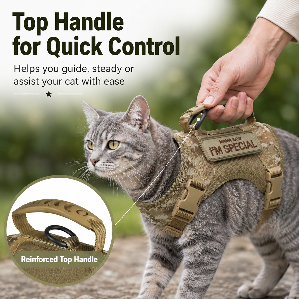 Escape-Resistant Adjustable Breathable Mesh Cat Harness (Vest-Style) – view 8