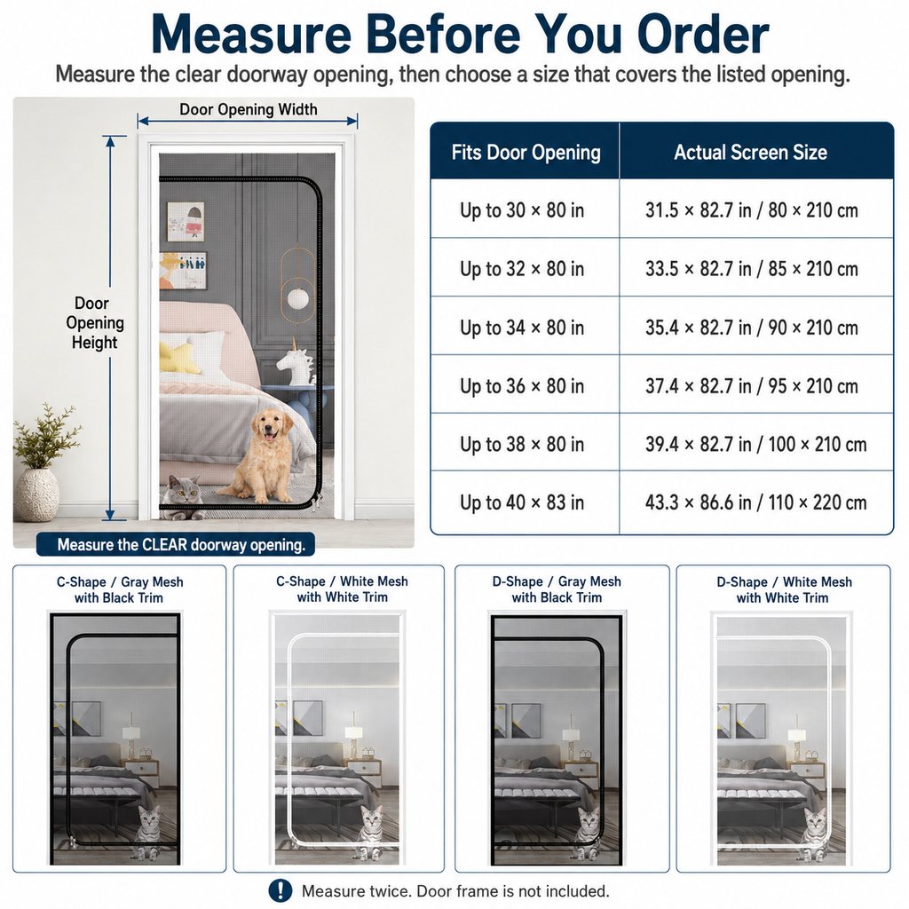 Fine-Grid Dual-Zipper Pet Mesh Door (No-Drill Install) – view 13