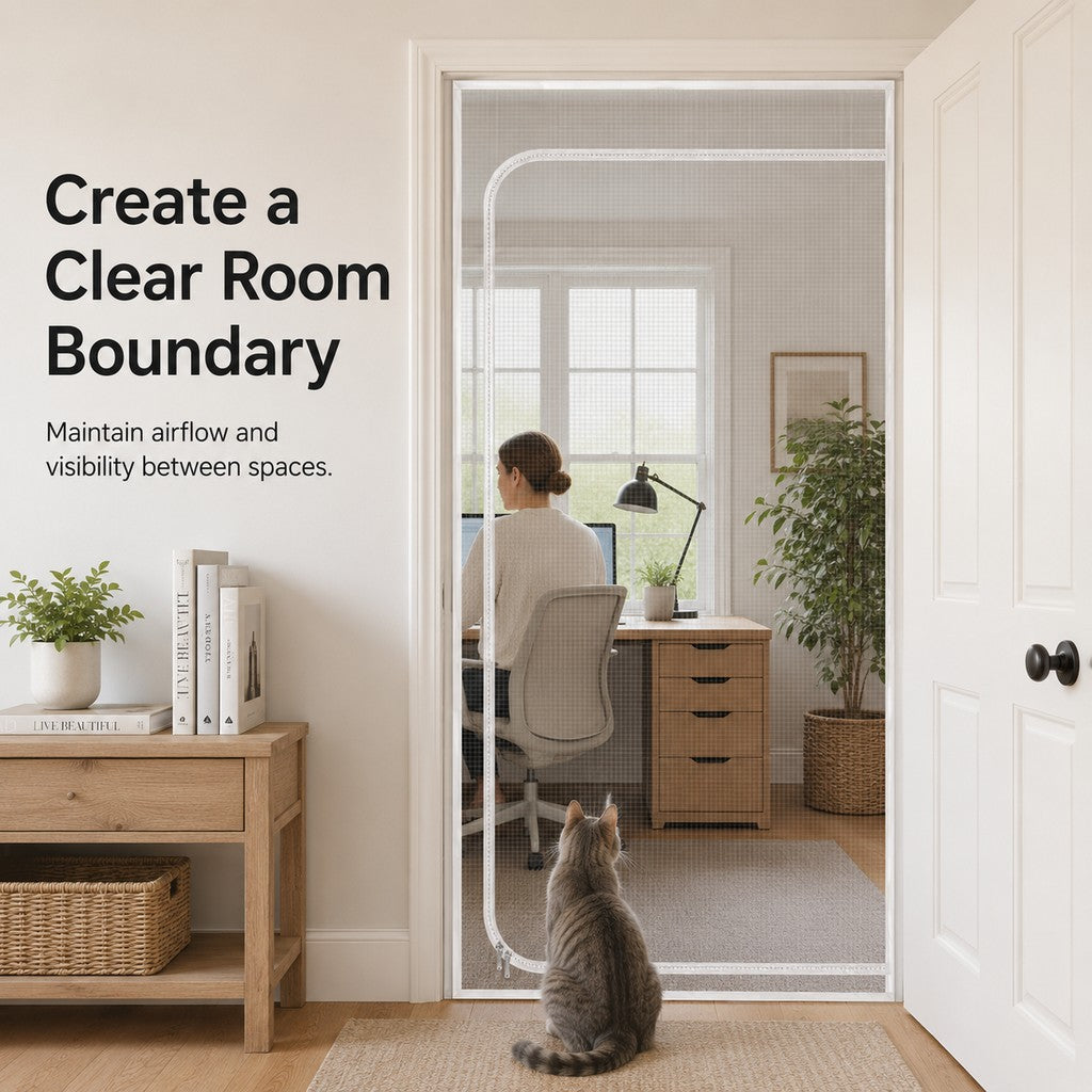 Fine-Grid Dual-Zipper Pet Mesh Door (No-Drill Install) – view 7