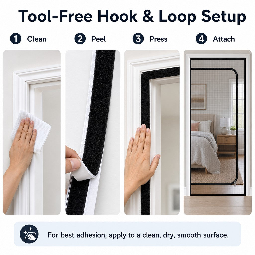 Fine-Grid Dual-Zipper Pet Mesh Door (No-Drill Install) – view 10