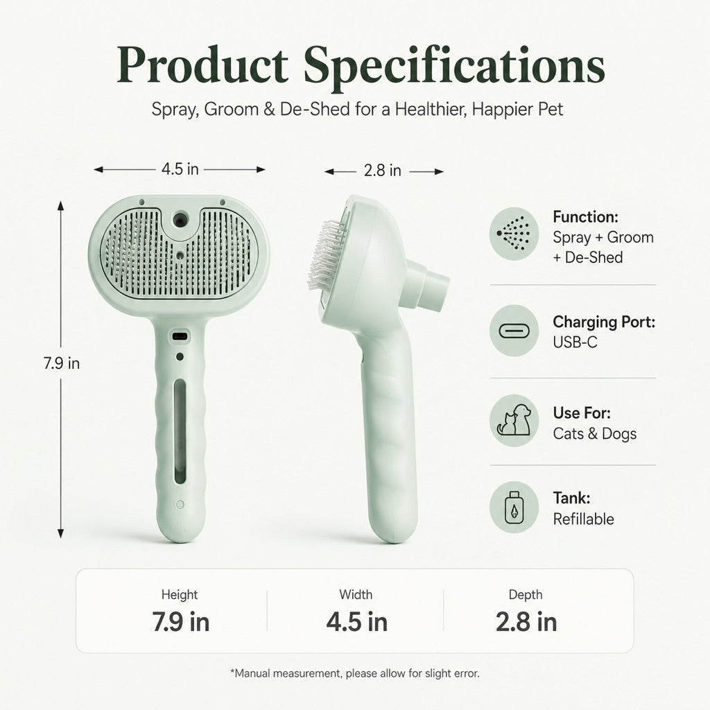Fine-Mist Spray & One-Click Hair Release Pet Grooming Brush – view 13