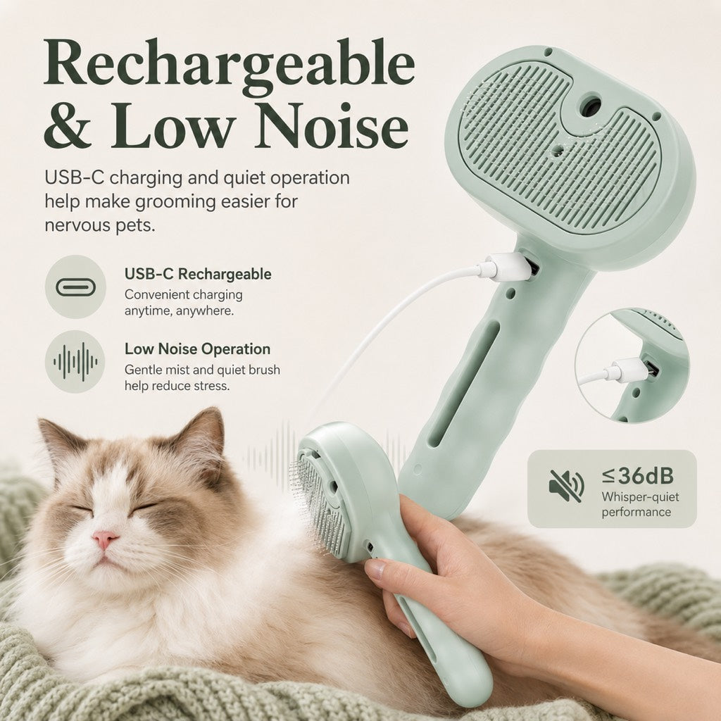 Fine-Mist Spray & One-Click Hair Release Pet Grooming Brush – view 8