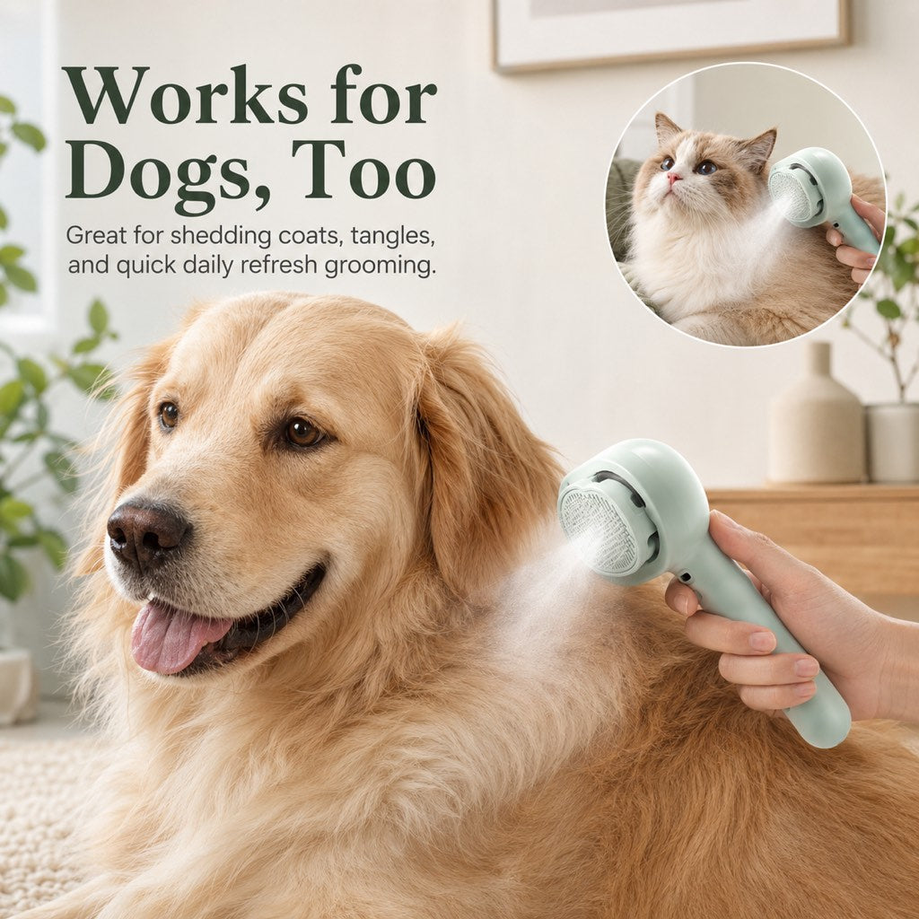 Fine-Mist Spray & One-Click Hair Release Pet Grooming Brush – view 10