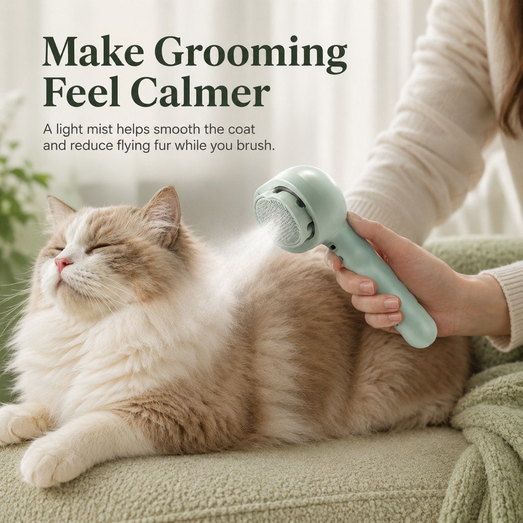 Fine-Mist Spray & One-Click Hair Release Pet Grooming Brush – view 11