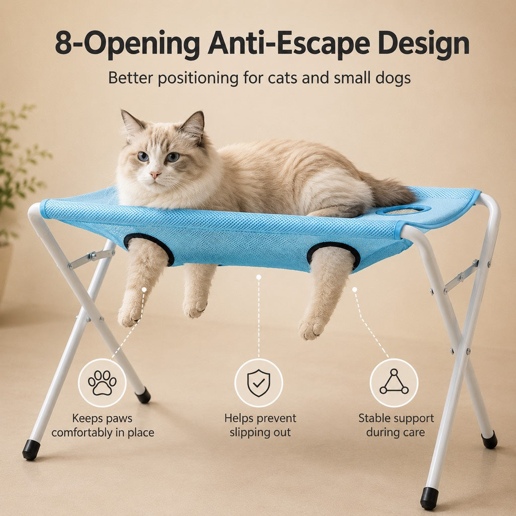 Foldable Elevated Breathable Mesh Pet Grooming Rack (Supports 44 lb) – view 11