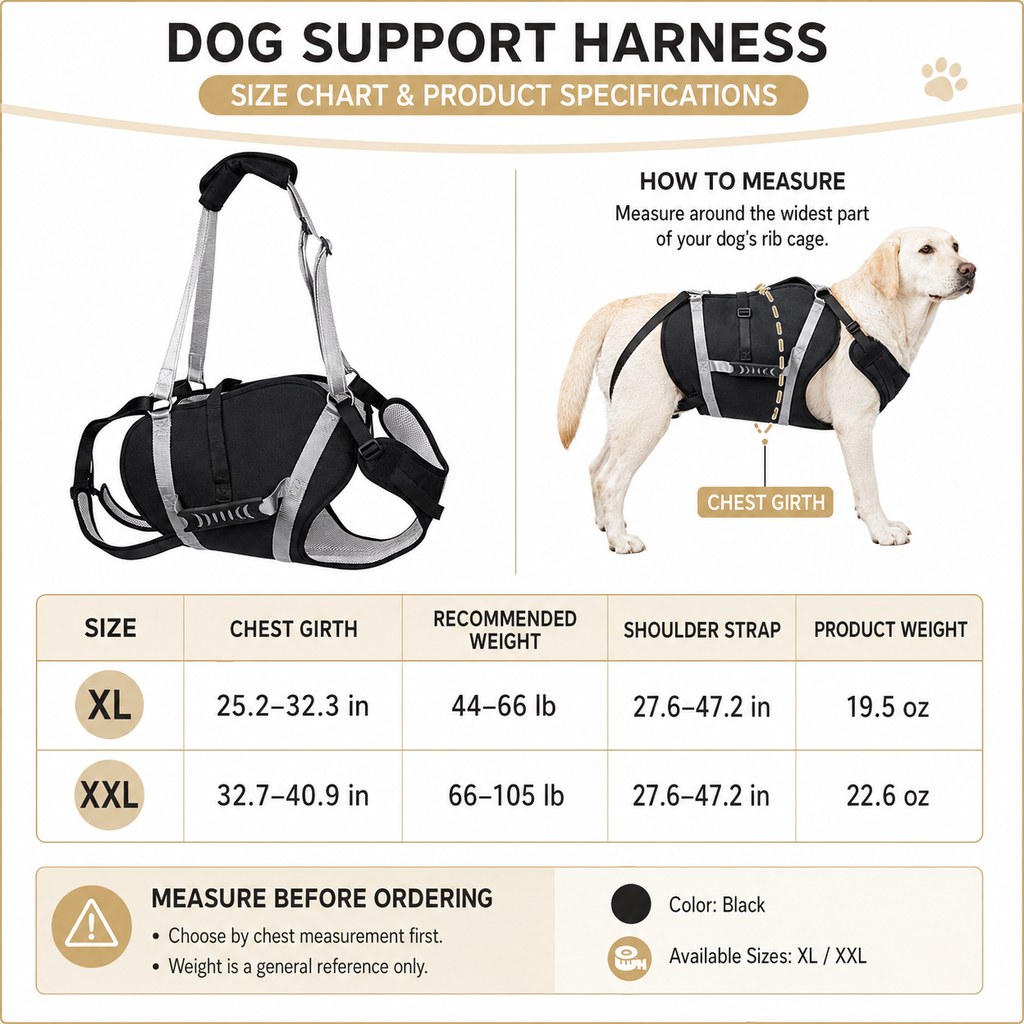 Full-Body Adjustable Padded Mesh Dog Lift Harness – view 10