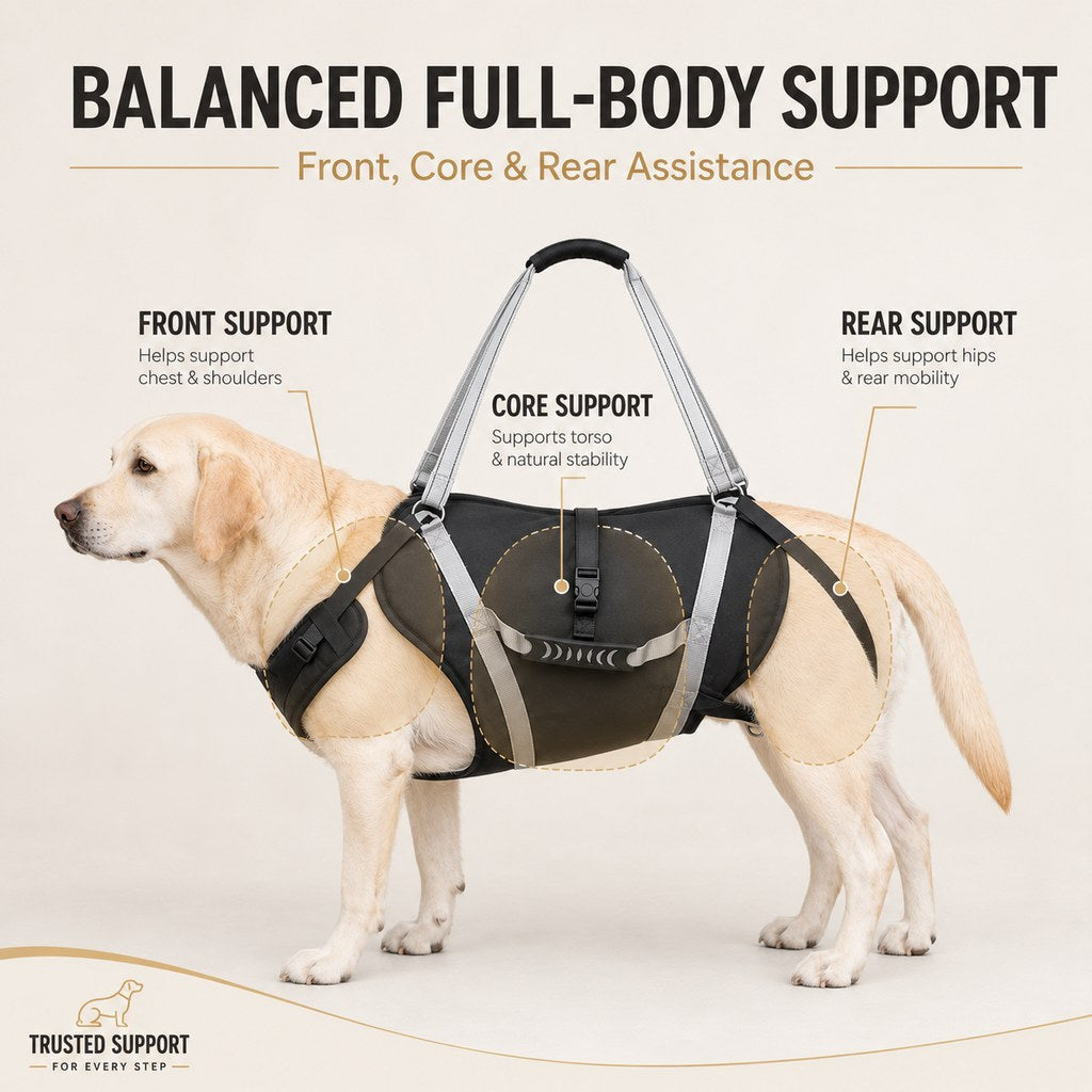 Full-Body Adjustable Padded Mesh Dog Lift Harness – view 8