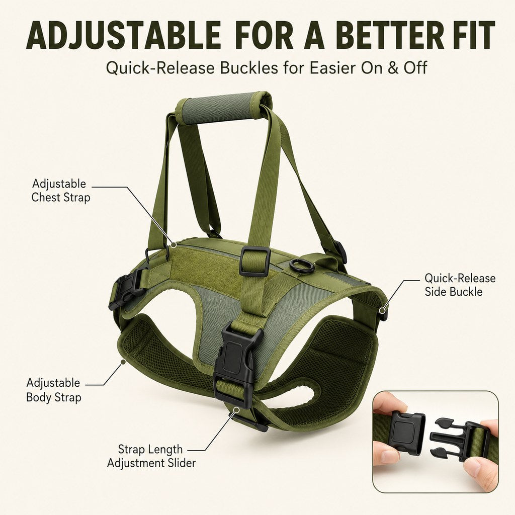 Full-Body Padded Dog Mobility Harness (Adjustable Lift Straps) – view 7