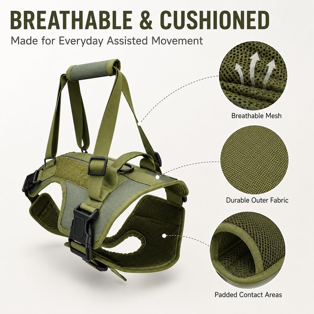 Full-Body Padded Dog Mobility Harness (Adjustable Lift Straps) – view 8
