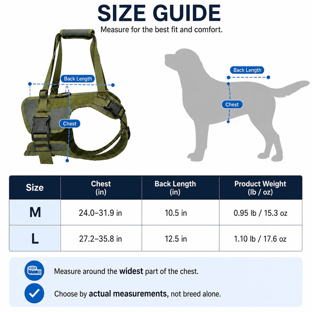 Full-Body Padded Dog Mobility Harness (Adjustable Lift Straps) – view 10