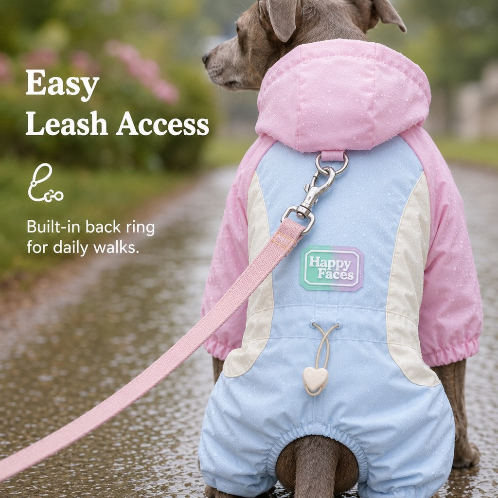 Full-Body Waterproof & Breathable Dog Rain Suit (Built-In Leash Ring) – view 8