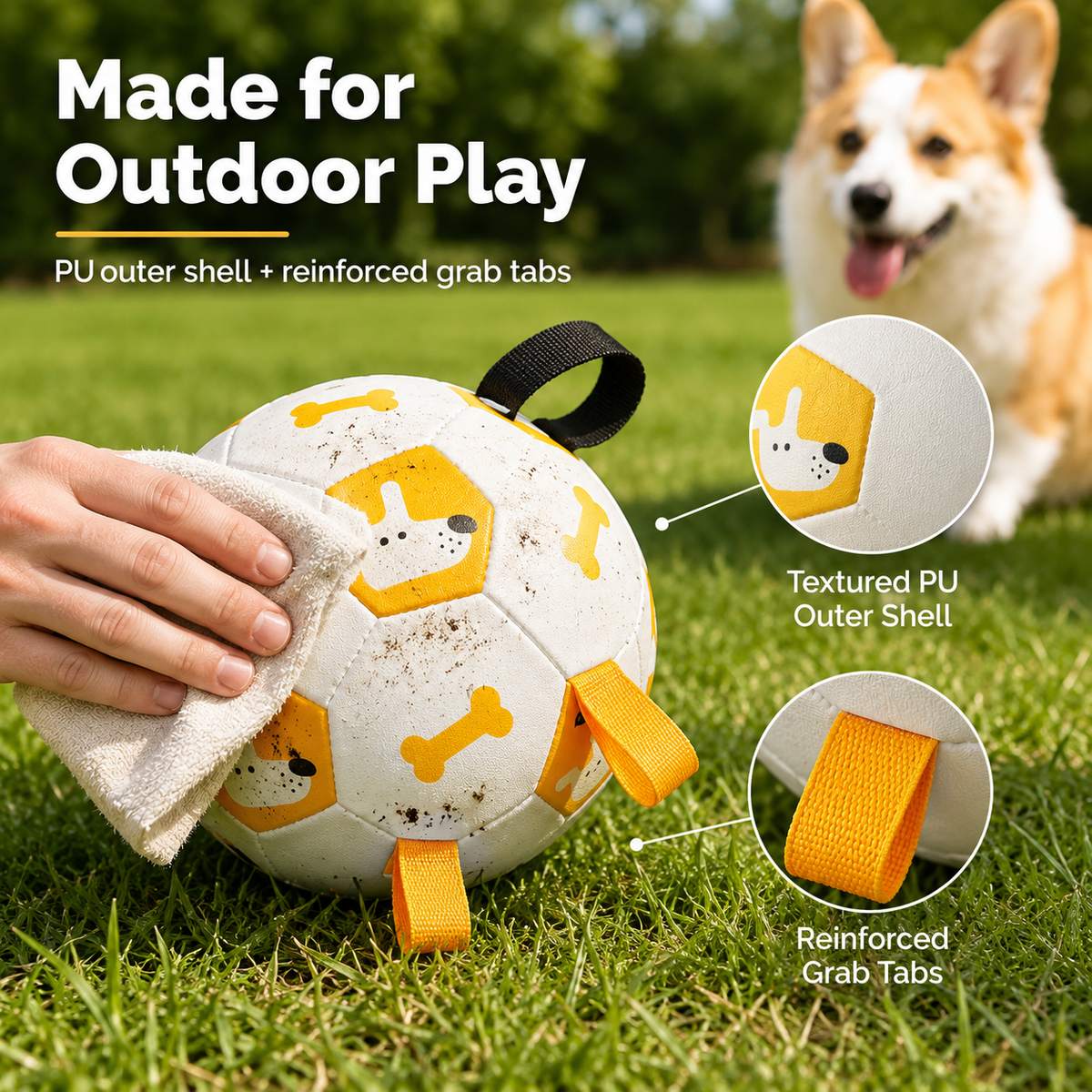 Grab-Tab Inflatable Dog Soccer Ball (Pump Included) – view 7