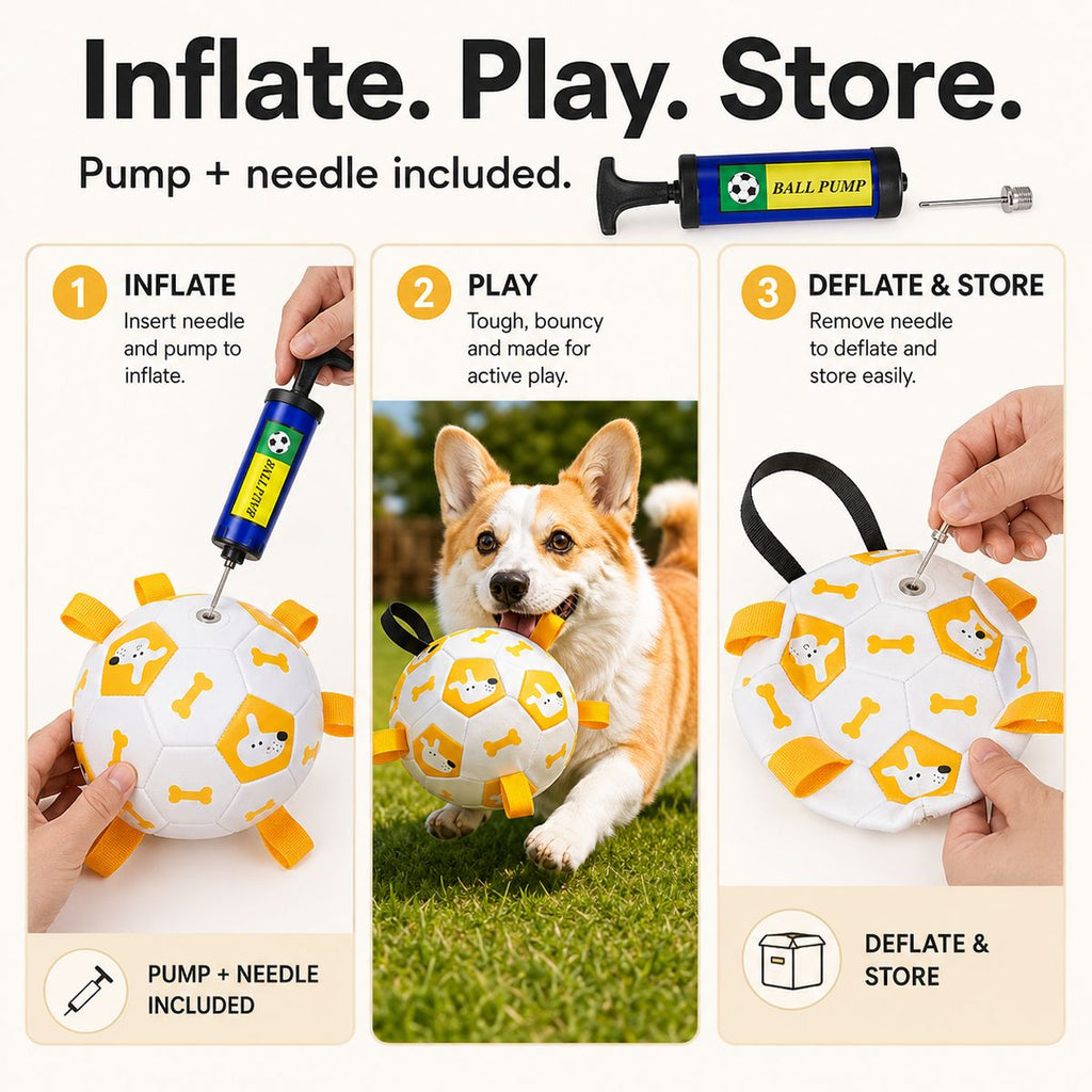 Grab-Tab Inflatable Dog Soccer Ball (Pump Included) – view 8
