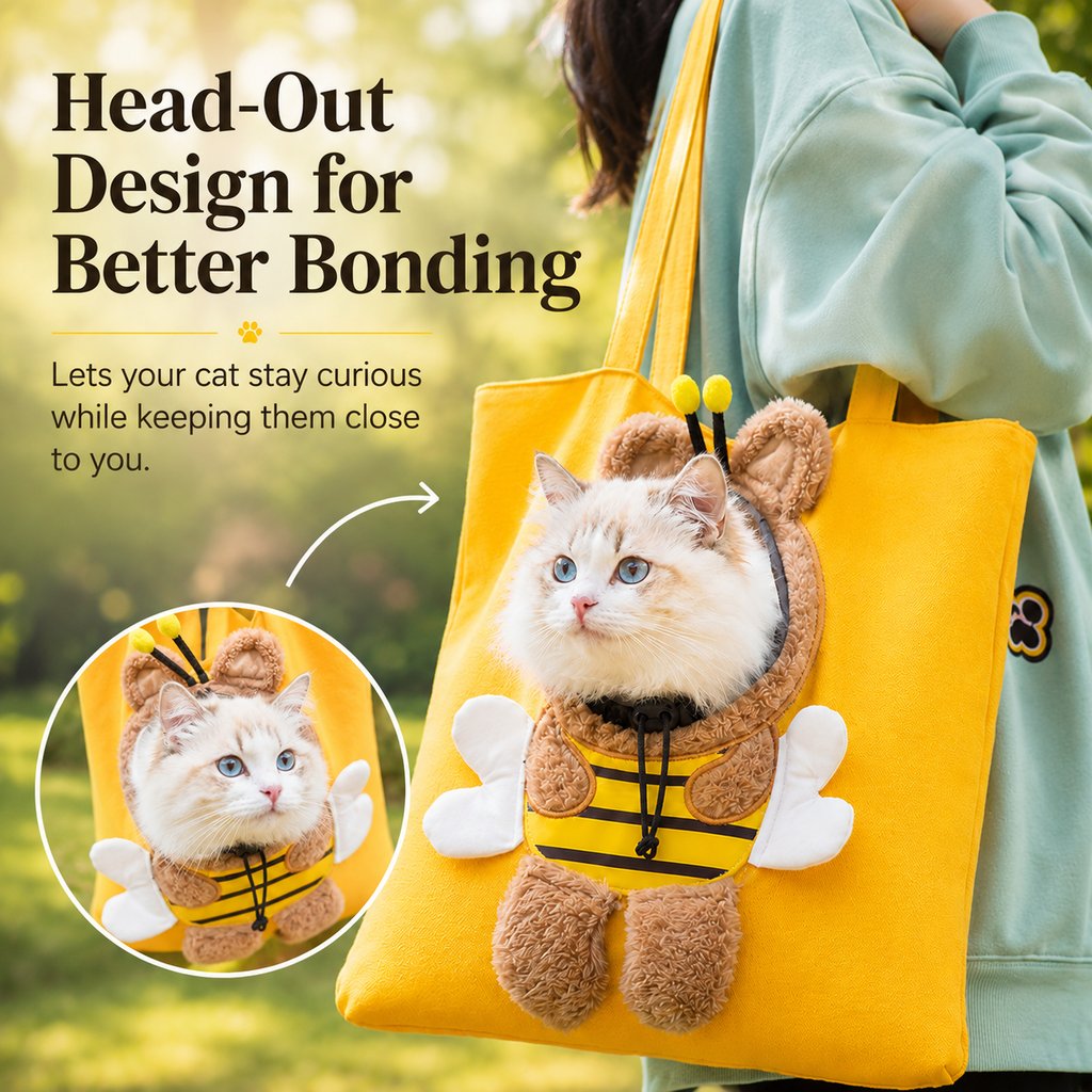 Head-Out Breathable Canvas Pet Carrier Tote (Foldable) – view 7