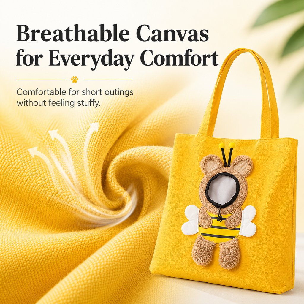 Head-Out Breathable Canvas Pet Carrier Tote (Foldable) – view 8