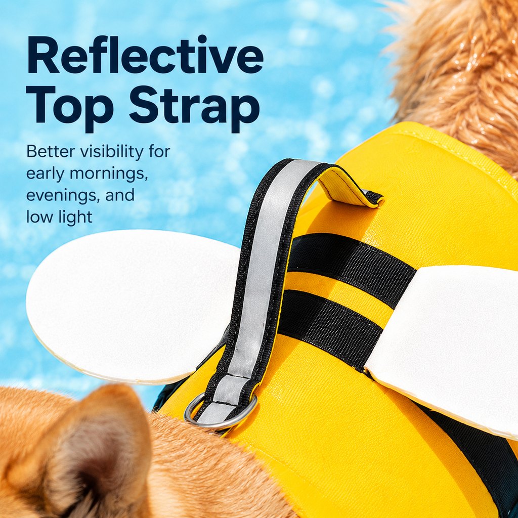 High-Visibility Chin Float & Rescue Handle Dog Life Jacket – view 11