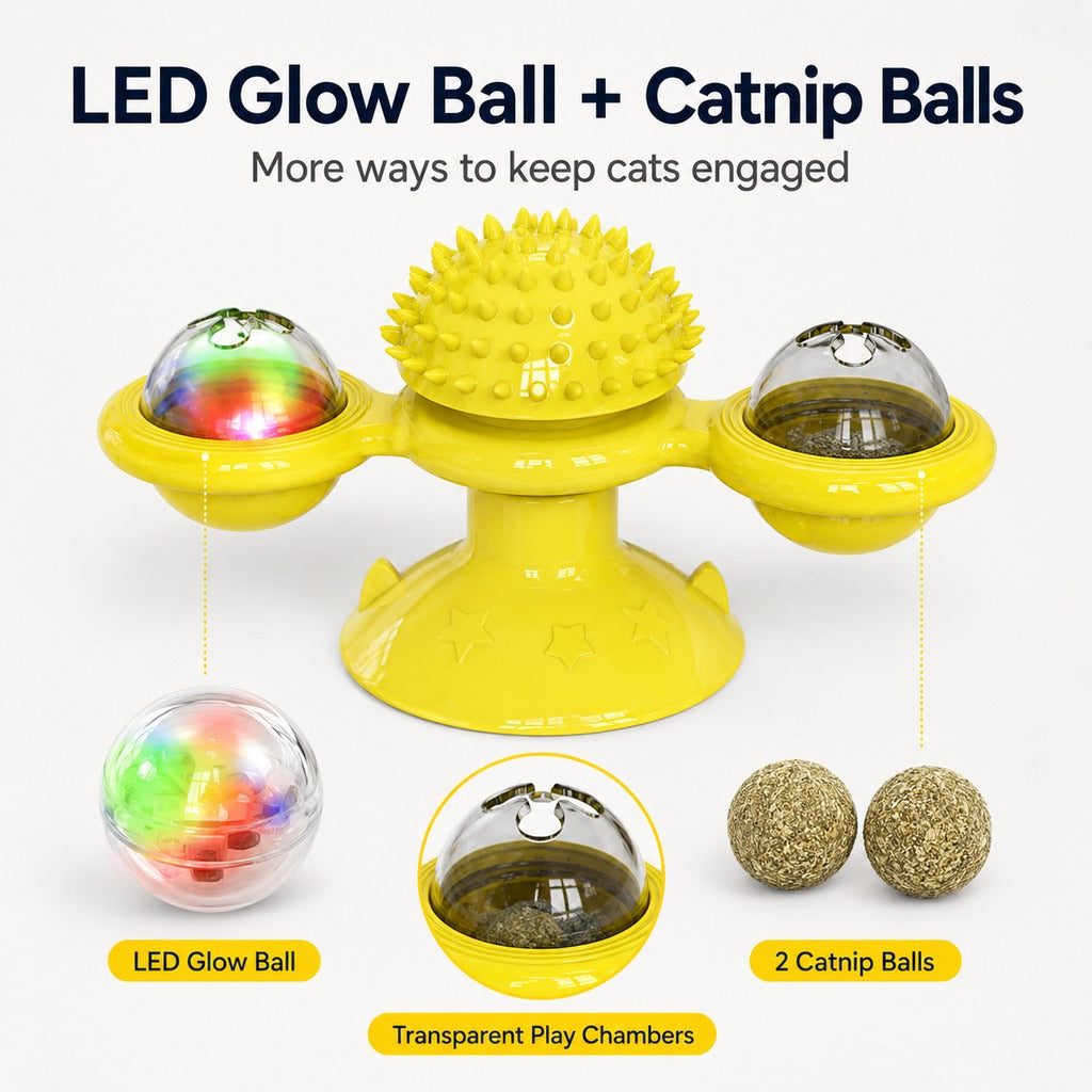 Light-Up 360° Spinning Cat Toy (Suction Cup & Catnip Balls) – view 9