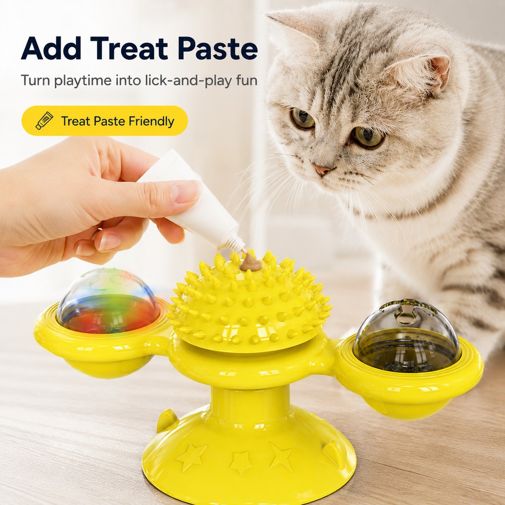 Light-Up 360° Spinning Cat Toy (Suction Cup & Catnip Balls) – view 11