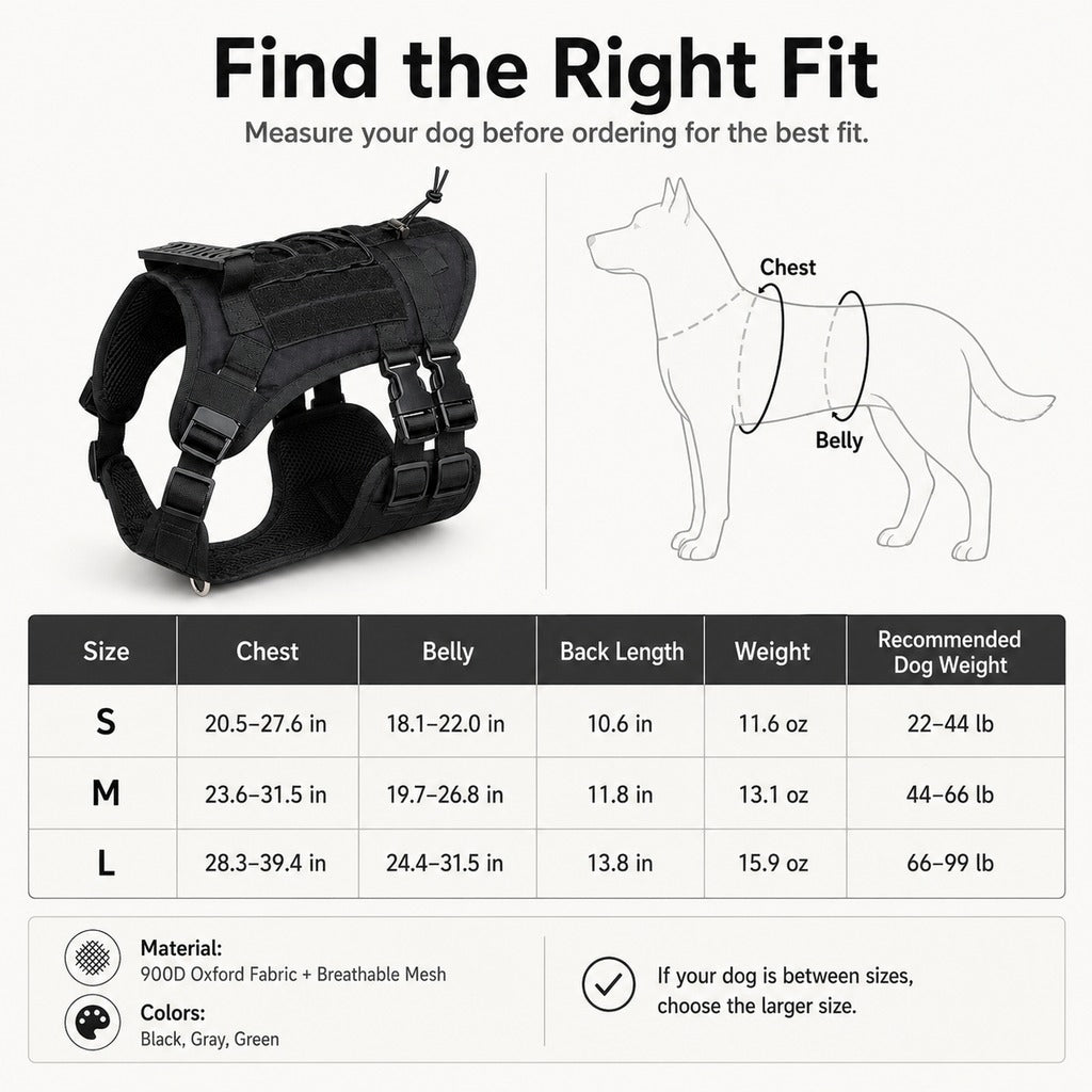 MOLLE-Ready Heavy-Duty Dog Harness (Breathable Mesh) – view 13