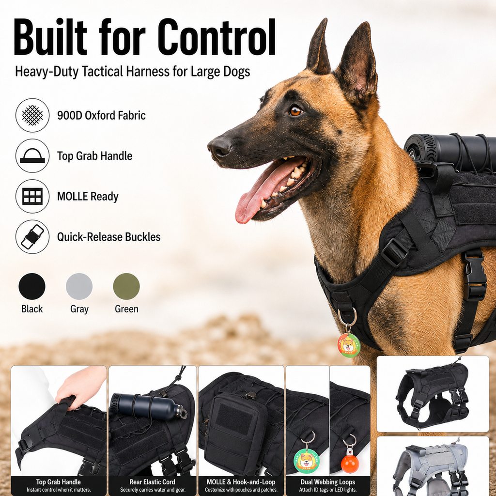 MOLLE-Ready Heavy-Duty Dog Harness (Breathable Mesh) – view 7