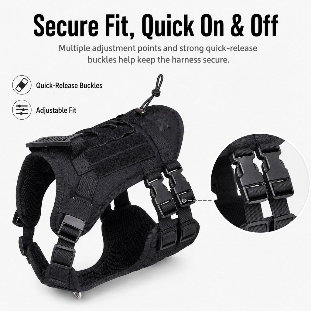 MOLLE-Ready Heavy-Duty Dog Harness (Breathable Mesh) – view 10