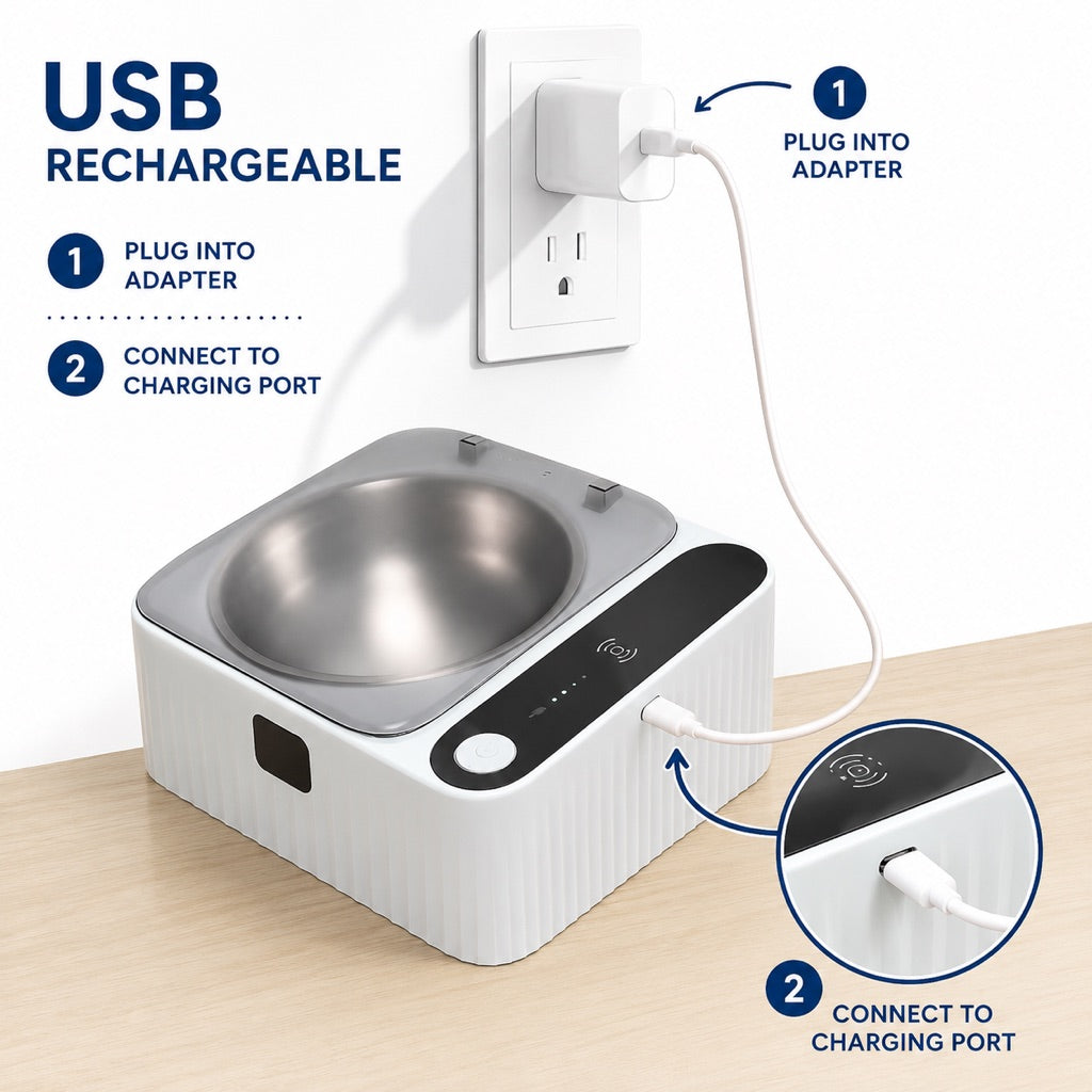Motion-Sensing Covered Stainless Steel Cat Bowl (For Cats & Small Dogs) – view 7